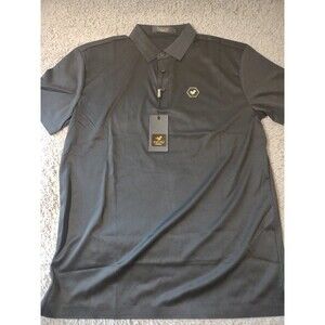 Pavini Polo Nwt Black Athletic Silky Feel Logo Embroidery Sz L